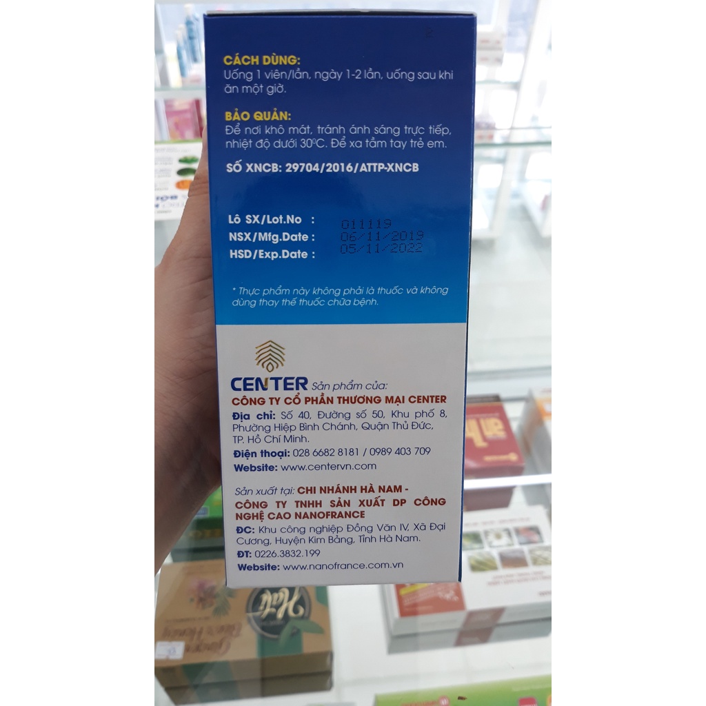 Khớp Center, viên uống bổ xương khớp glucosamine, tái tạo sụn khớp, giảm đau xương khớp