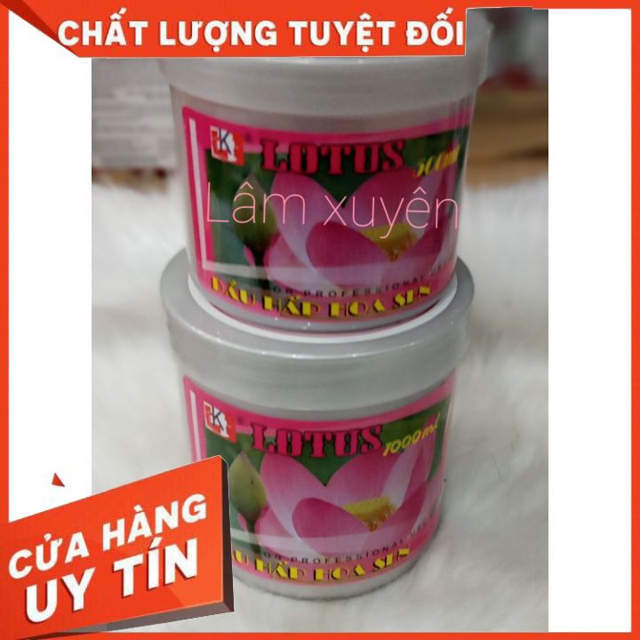 [Tận Gốc] Hấp dầu kem xả ủ tóc hoa sen LK 500ml 1000ml  (hũ xám tem hồng)  FREESHIP phục hồi giữ màu siêu thơm óng ả.