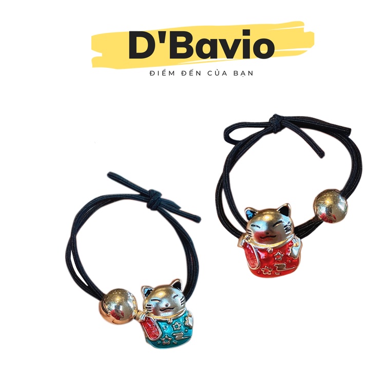 Chun buộc tóc đẹp cute mèo thần tài phong cách hàn quốc cho mẹ và bé Shop Dbavio