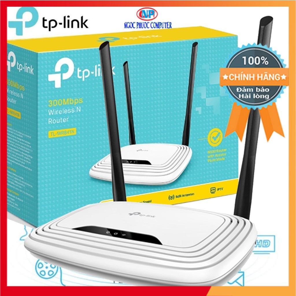 Bộ phát sóng không dây Wifi TP-Link TL-WR841N chuẩn N 300Mbps (2 ăng ten 5dBi) phân phối bởi Anh Ngọc/FPT/NamThanh