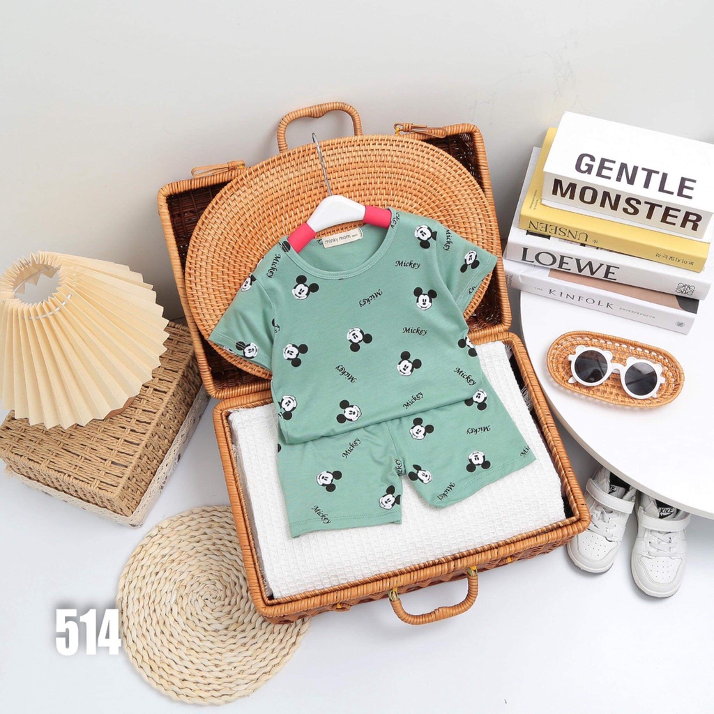 Bộ Ngắn Minky Mom In Họa Tiết Siêu Đẹp, Bé Trai-Bé Gái, 7-19KG.