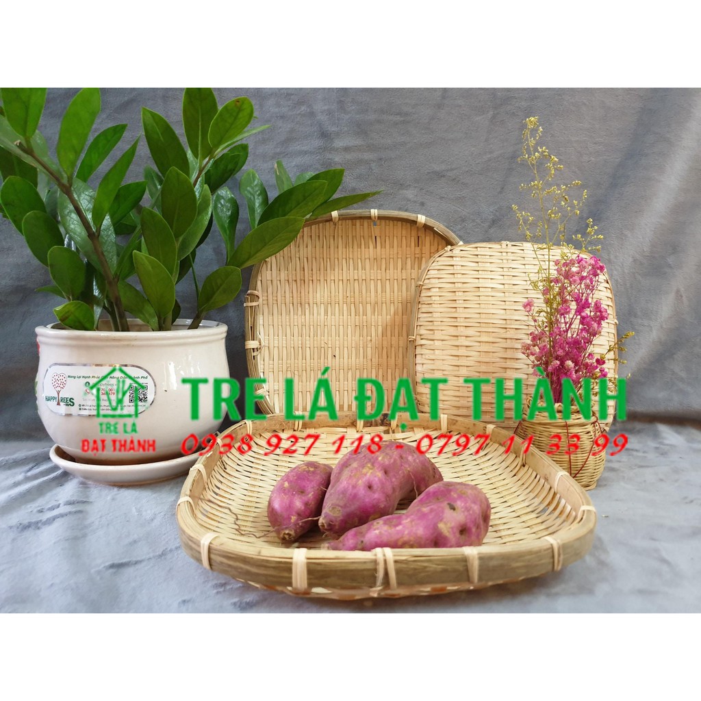 Mẹt tre vuông màu trắng, nhiều size để trang trí, chụp hình. vật dùng cho các bà nội trợ