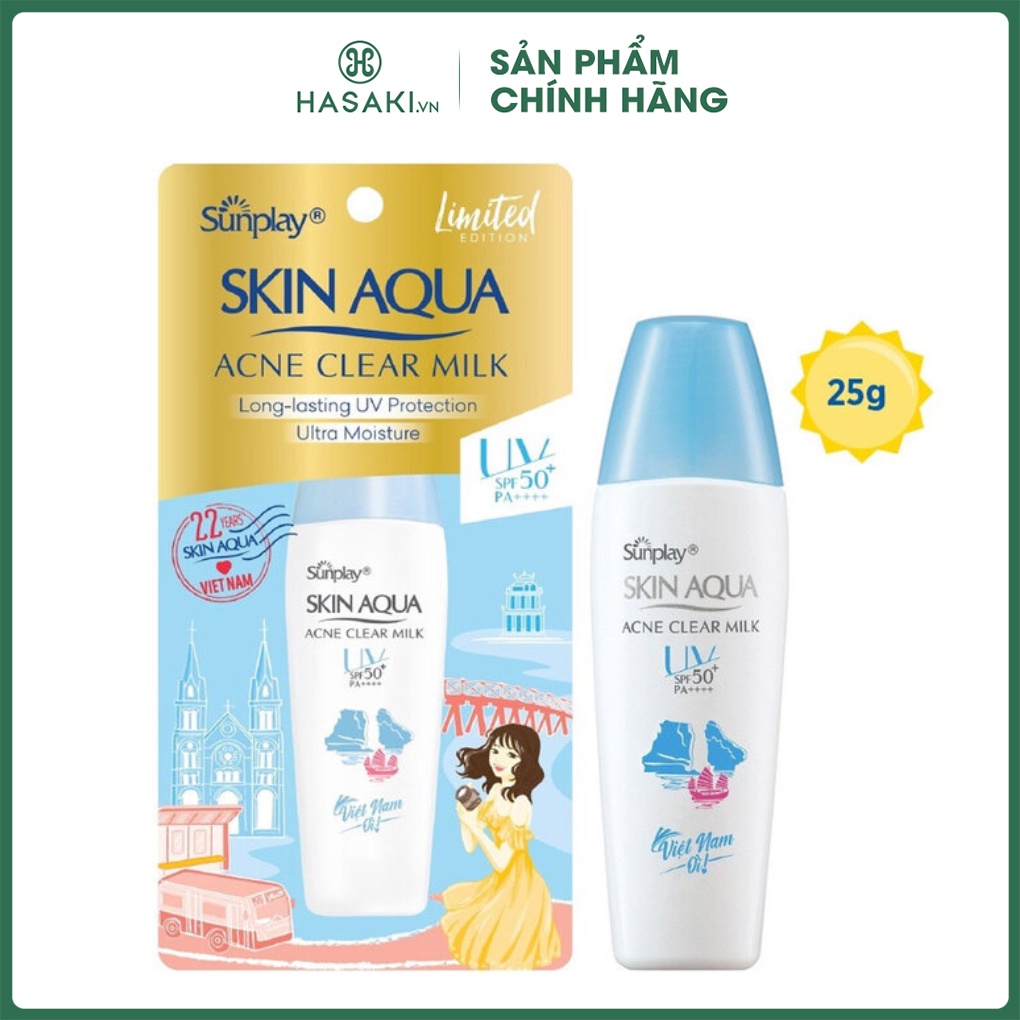 Sữa Chống Nắng Sunplay Dưỡng Da Ngăn Ngừa Mụn SPF50+ PA++++ 25g Hasaki Sản phẩm chính hãng