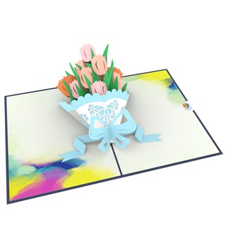 Thiệp 3D pop up Hoa Tulip