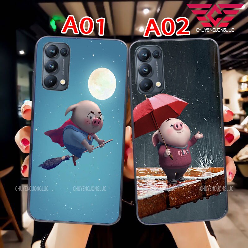 ỐP LƯNG OPPO RENO 5/ RENO 6Z/ RENO 4/ RENO 3 BẰNG KÍNH IN HÌNH CHÚ HEO DỄ THƯƠNG