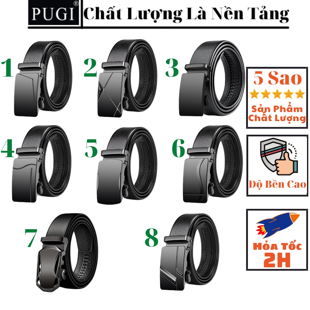 Thắt lưng nam da chống nước,dây nịt nam khóa chống gỉ độ bền cao thời trang PUGI - R25