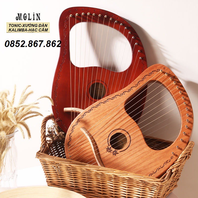 Đàn hạc cầm tay LYRE HARP MOLIN-IM012 đày đủ phụ kiện 16 DÂY Âm vang phím chuẩn