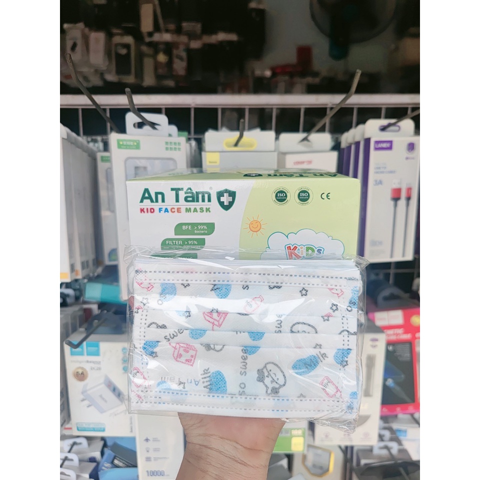 Khẩu Trang y tế cho bé 4 lợp họa tiết