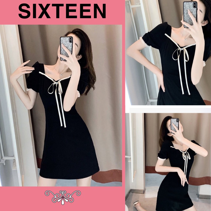 Váy Nữ Tay Bồng Cổ Vuông Nữ Tính Siêu Xinh SIXTEEN.