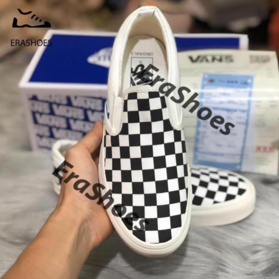 Giày Vans vault caro (Checkerboard Slip On) Bản SlÊU CẤP Nam/Nữ (Chụp tại Shop)