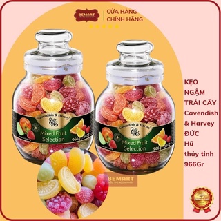 Kẹo trái cây c&h đức hũ thuỷ tinh 966gr đức