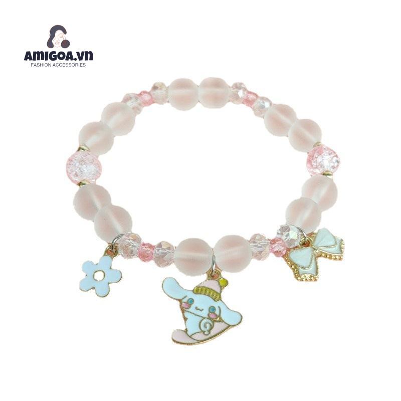 ✨✨Vòng Tay Đính Đá Ngọc Bích Họa Tiết Chú Chó Cinnamon Ngọt Ngào Đơn Giản Thời Trang Cho Nữ