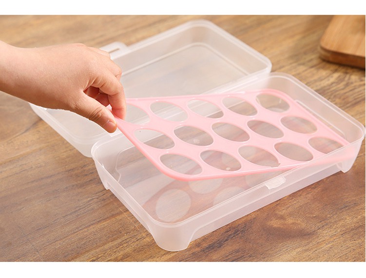 Hộp Đựng Trứng ANAEAT 15 Ô Bằng Nhựa PP Có Nắp Tiện Lợi Để Tủ Lạnh