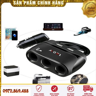 Bộ Chia Cổng Nguồn Tẩu Và Cổng Sạc Kèm Cổng Tẩu Châm Thuốc Trên Xe Ô Tô