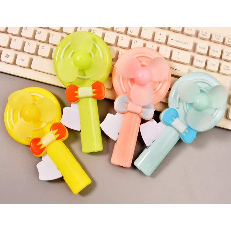 Quạt Cầm Tay Mini Dạng Nhấn Họa Tiết Hoạt Hình Sáng Tạo Dễ Thương Cho Trẻ Em