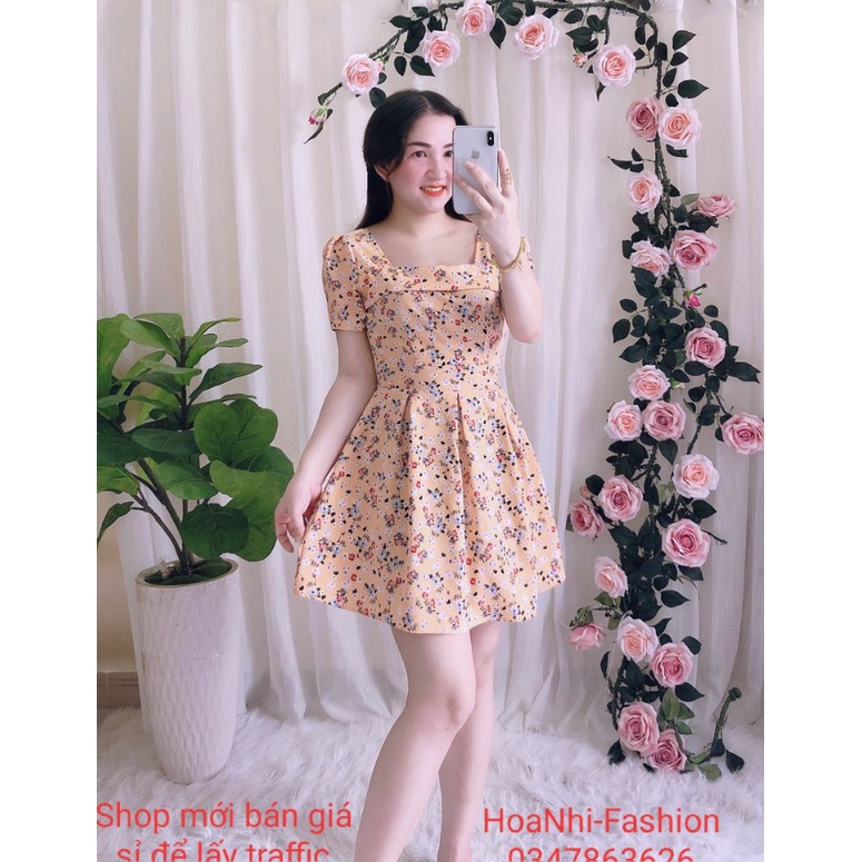 Đầm nữ cổ vuông tay phồng siêu quyến rũ kèm quần đùi trong | BigBuy360 - bigbuy360.vn