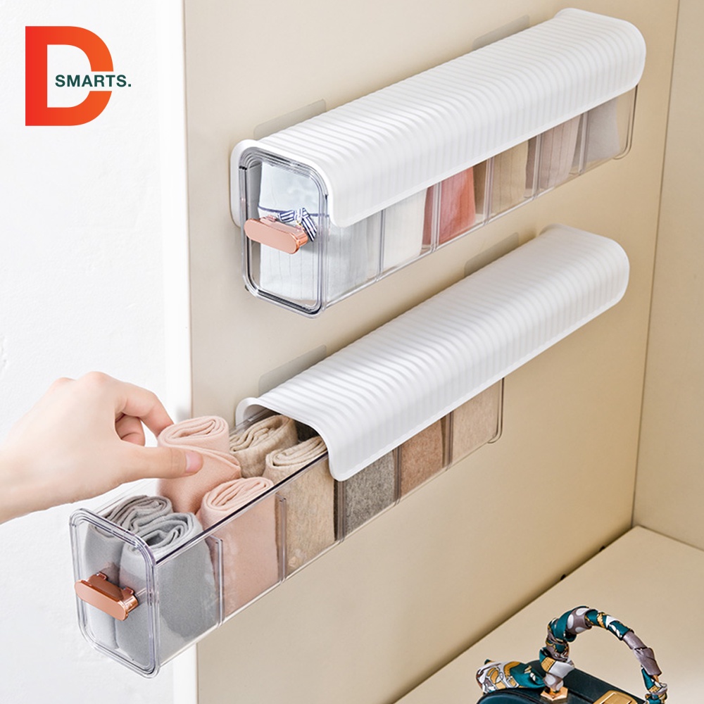 Hộp Đựng Tất Vớ, Đồ Lót, Khay Đựng Phụ Kiện, Đồ Trang Sức Treo Tủ, Treo Tường Gọn Gàng Tiện Lợi, Chia Ngăn Thông Minh