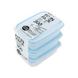 Set 3 hộp nhựa nắp dẻo 300ml  nội địa Nhật Bản