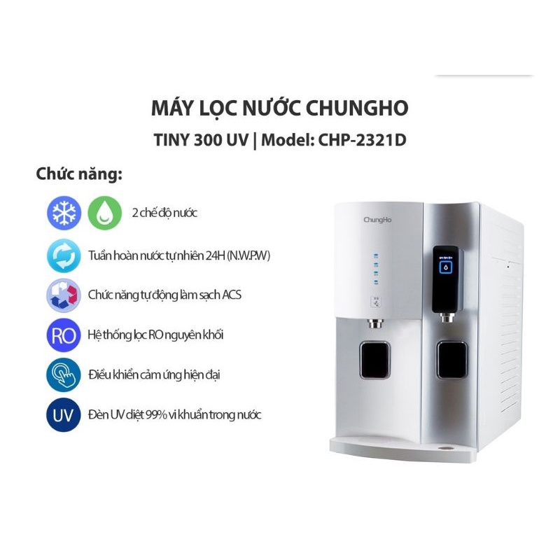 [Chính Hãng] Máy lọc nước để bàn ChungHo Iguassu Tiny 300 CHP-2321D