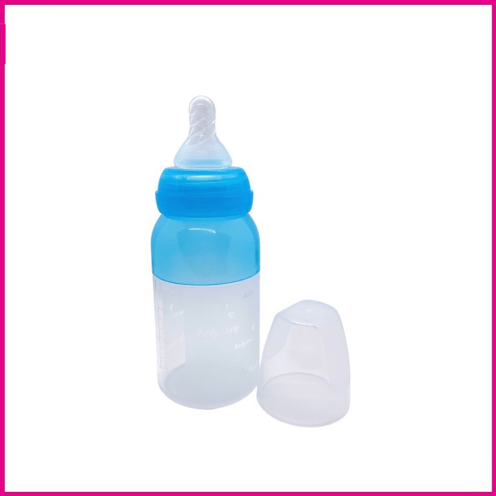 Bình sữa silicon siêu mềm baby love cổ chuẩn thân mềm 110ml tối đa 150ml cho bé