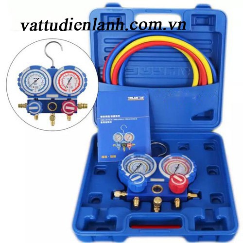 Bộ đồng hồ R22 R410 nạp - đo áp suất gas lạnh Value VMG-2-R410A-B VMG-2-R22-B Kèm dây TD