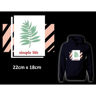 Miếng ủi truyền nhiệt offset dán quần áo hình SIMPLE LIFE