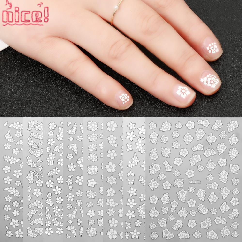 Miếng Dán Trang Trí Móng Tay Màu Trắng Mới