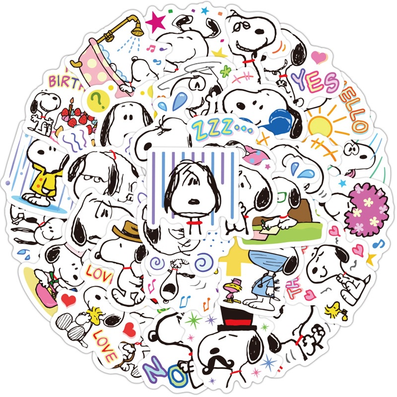 Miếng Dán Trang Trí Vali / Cửa Kính / Điện Thoại Chống Thấm Nước Hình Snoopy Dễ Thương