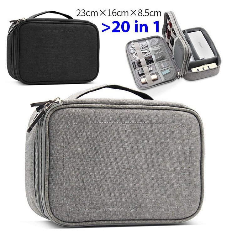 Túi đựng phụ kiện đa năng tiện dụng màu xám