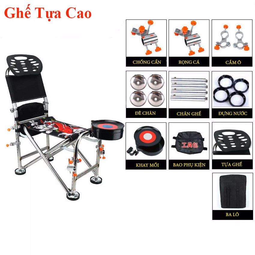 Ghế Câu Cá Địa Hình Ghế [Full phụ kiện] câu đài có thể xếp gọn cao cấp [ SANAMI FISHING ]ghế ngồi câu cá ghế dã ngoại