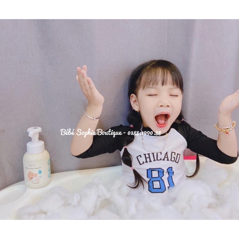 Chính hãng - Dung dịch vệ sinh hữu cơ dạng bọt Orgabebe cho bé trai và bé gái 300ml