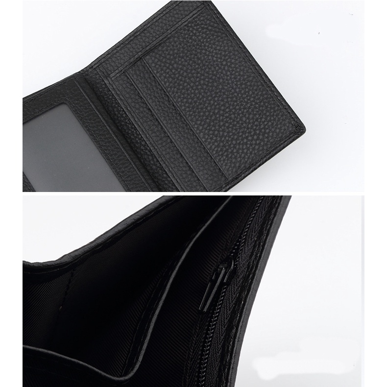 Ví da nam, Bóp Nam da bò thật dáng đứng nhỏ gọn dập vân cá sấu, ví da nam bền đẹp phong cách - Bảo hành 2 năm