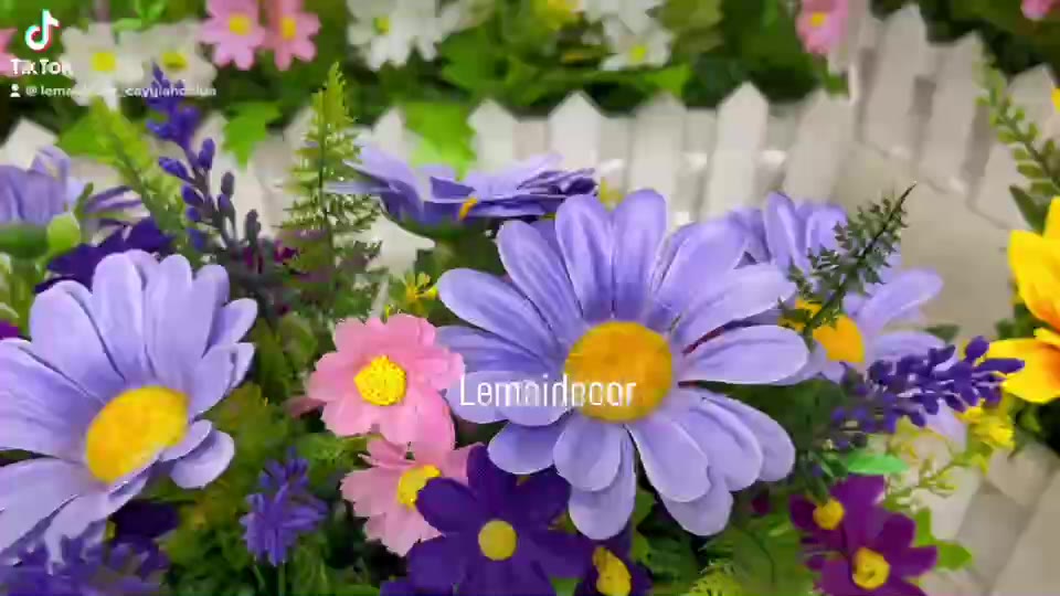 Chậu hoa hàng rào đã cắm sẵn, chậu hoa giả trang trí ban công, decor nhà cửa, văn phòng | BigBuy360 - bigbuy360.vn