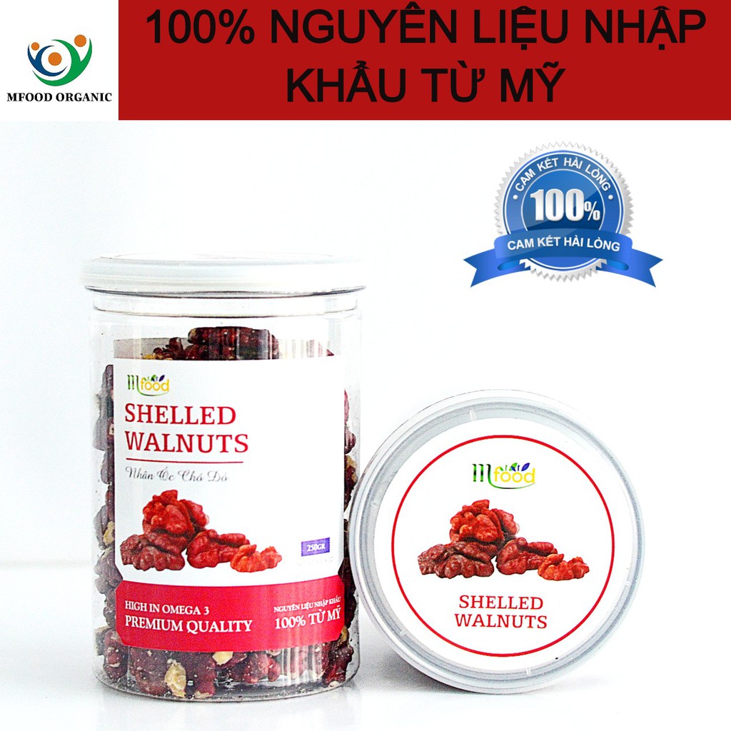 Nhân Óc Chó Mỹ Đỏ Hũ 250gram - Thương Hiệu MFOOD