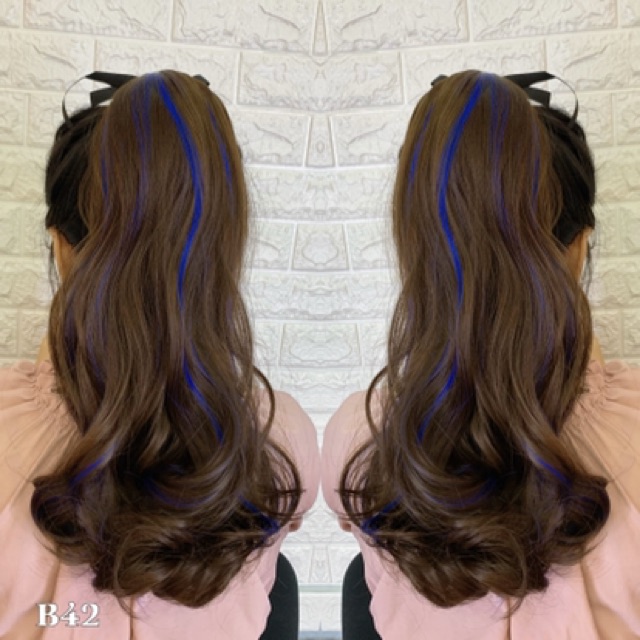 <Ảnh Thật + Kèm Clip> Tóc buộc xoăn line xanh