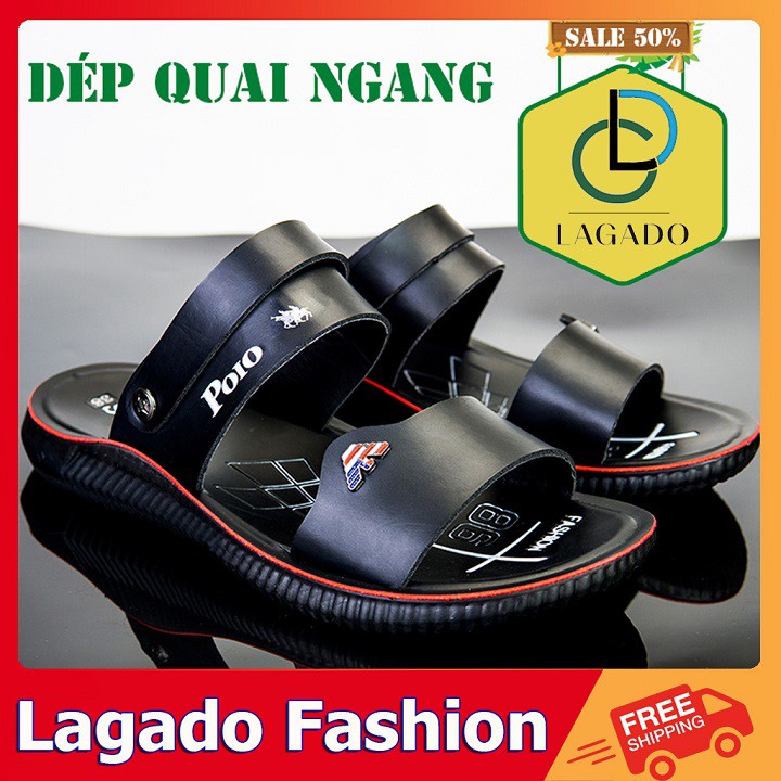 Dép Quai Ngang Nam LAGADO Chất Liệu Da PU Nhập Khẩu Cao Cấp Có Quai Hậu Chắc Chắn Bền Bỉ Theo Thời Gian