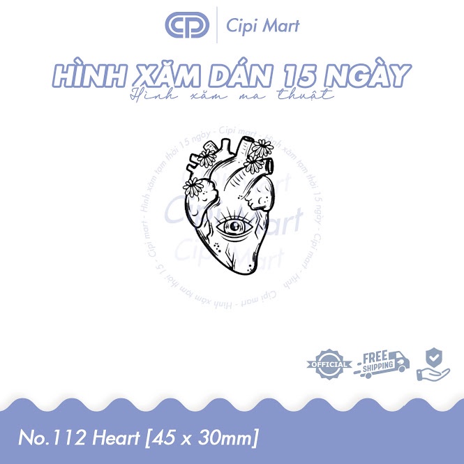 CIPI MART - Hình xăm tạm thời 15 NGÀY - chống nước, cọ xát 112