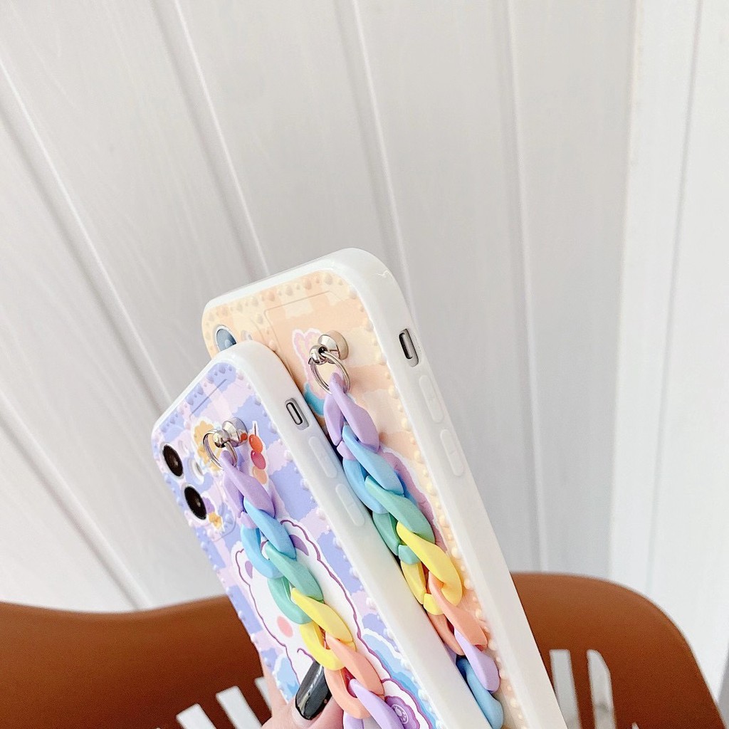 Ốp lưng hình gấu có chuỗi đeo cổ tay chống rơi vỡ cho iPhone7 7 plus8 8plus xr x/xs xs max 11 11 pro 11 pro max | BigBuy360 - bigbuy360.vn