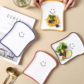 Dĩa sandwich mặt cười gốm sứ