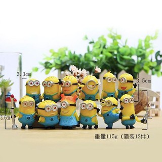 Set 12 đồ chơi mô hình nhân vật minion xinh xắn để bàn trang trí