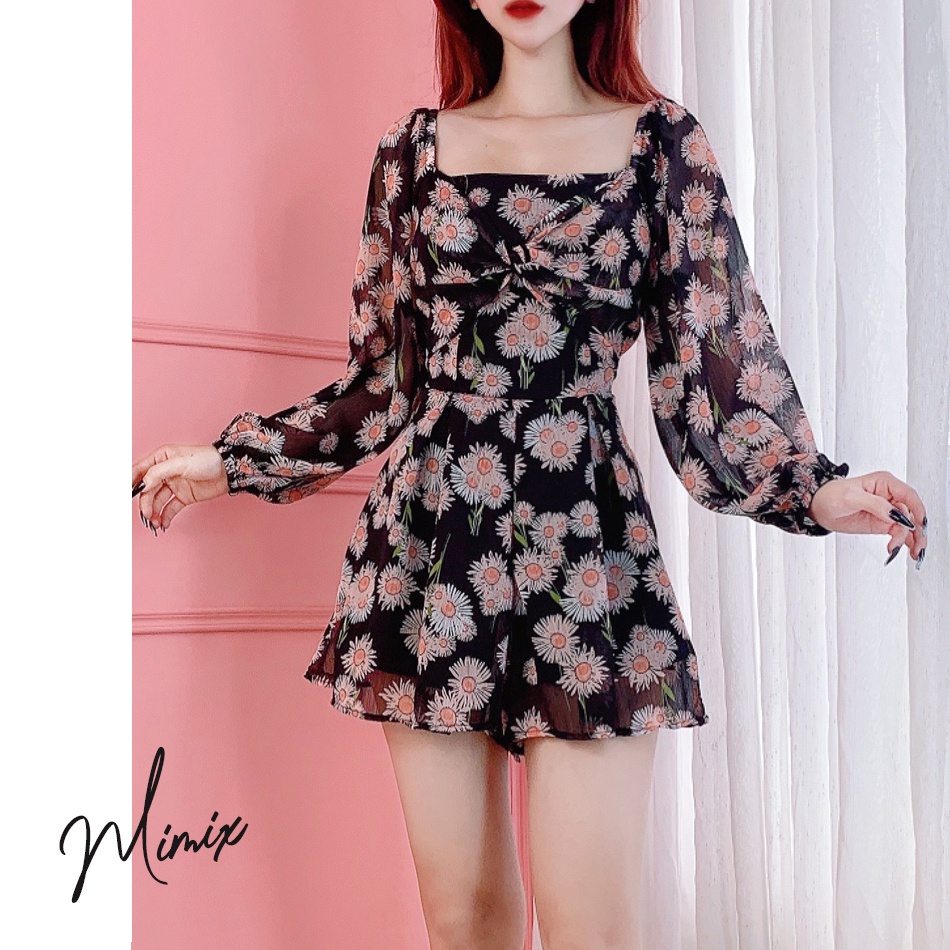 Jumpsuit họa tiết hoa xoắn ngực MIMIX BT5190