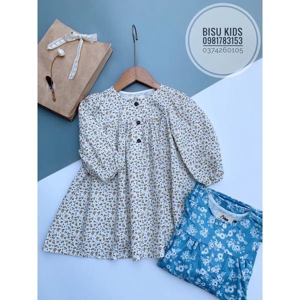 Váy Cho Bé Gái Dáng Xòe Công Chúa Dễ Thương Họa Tiết Hoa Nhí Size Bé Từ 8 - 32kg