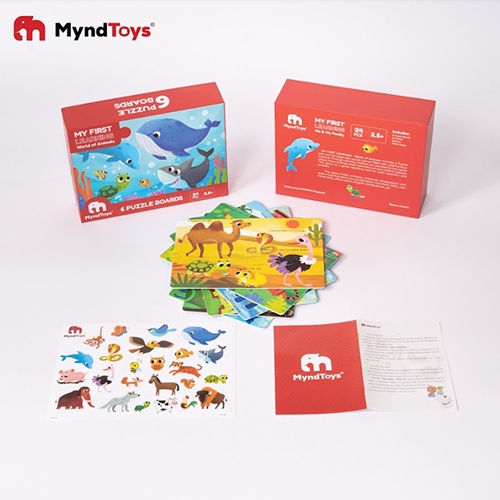 Bộ Xếp Hình MyndToys - Hộp 6 Bảng - Mỗi Bảng 24 miếng Ghép Nhiều Chủ Đề -Đồ Chơi Giáo Dục Bé Trên 2,5 tuổi