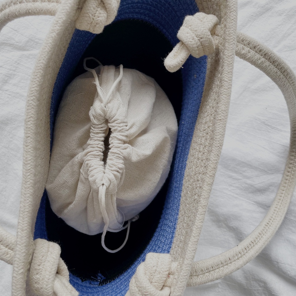 Túi nữ dệt thời trang Phong cách cổ điển dây cotton dệt kim đeo vai Túi xách thường đơn giản Túi xách nữ công suất lớn