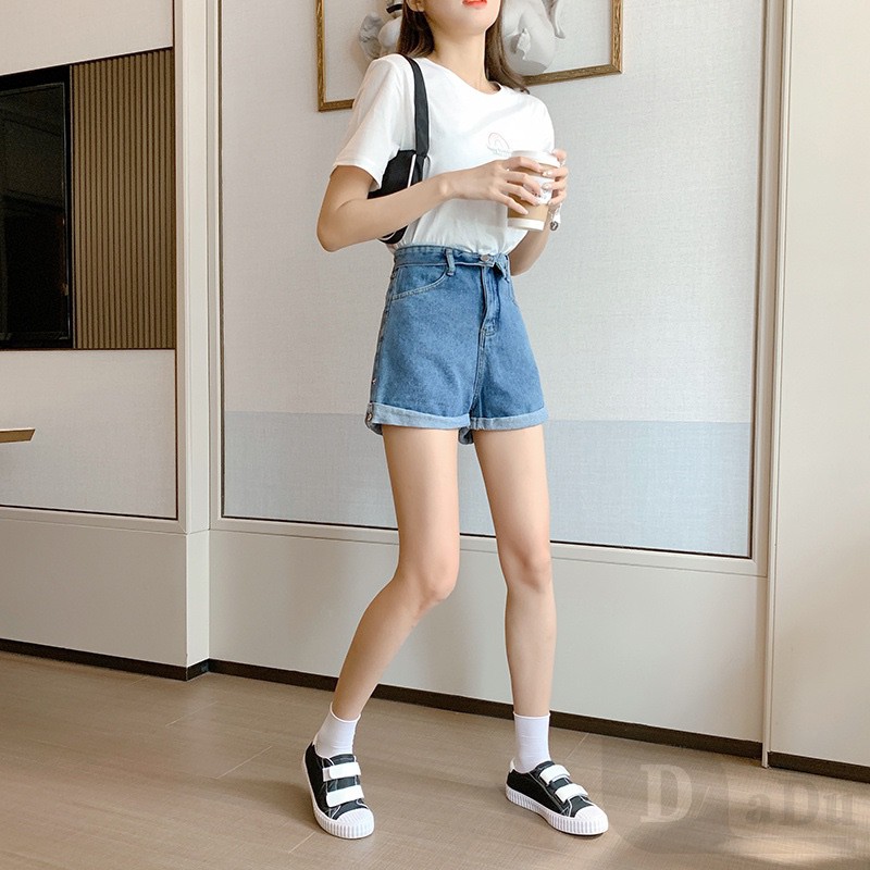 Quần Short Jean Ống Rộng Thời Trang Mùa Hè Hàng Mới