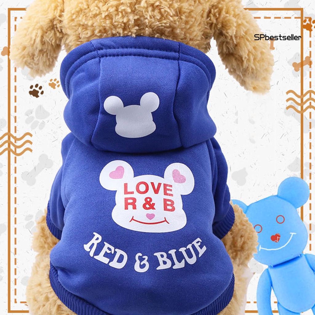 Áo Hoodie Dày Dặn Giữ Ấm In Họa Tiết Thời Trang Cho Thú Cưng