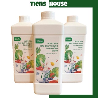 [TIỆN LỢI] Nước Rửa Rau Quả và Bát Đĩa DICHO 1 LÍT Đậm Đặc Pha Được 8 Lít Tinh Chất Gừng Chanh Tươi