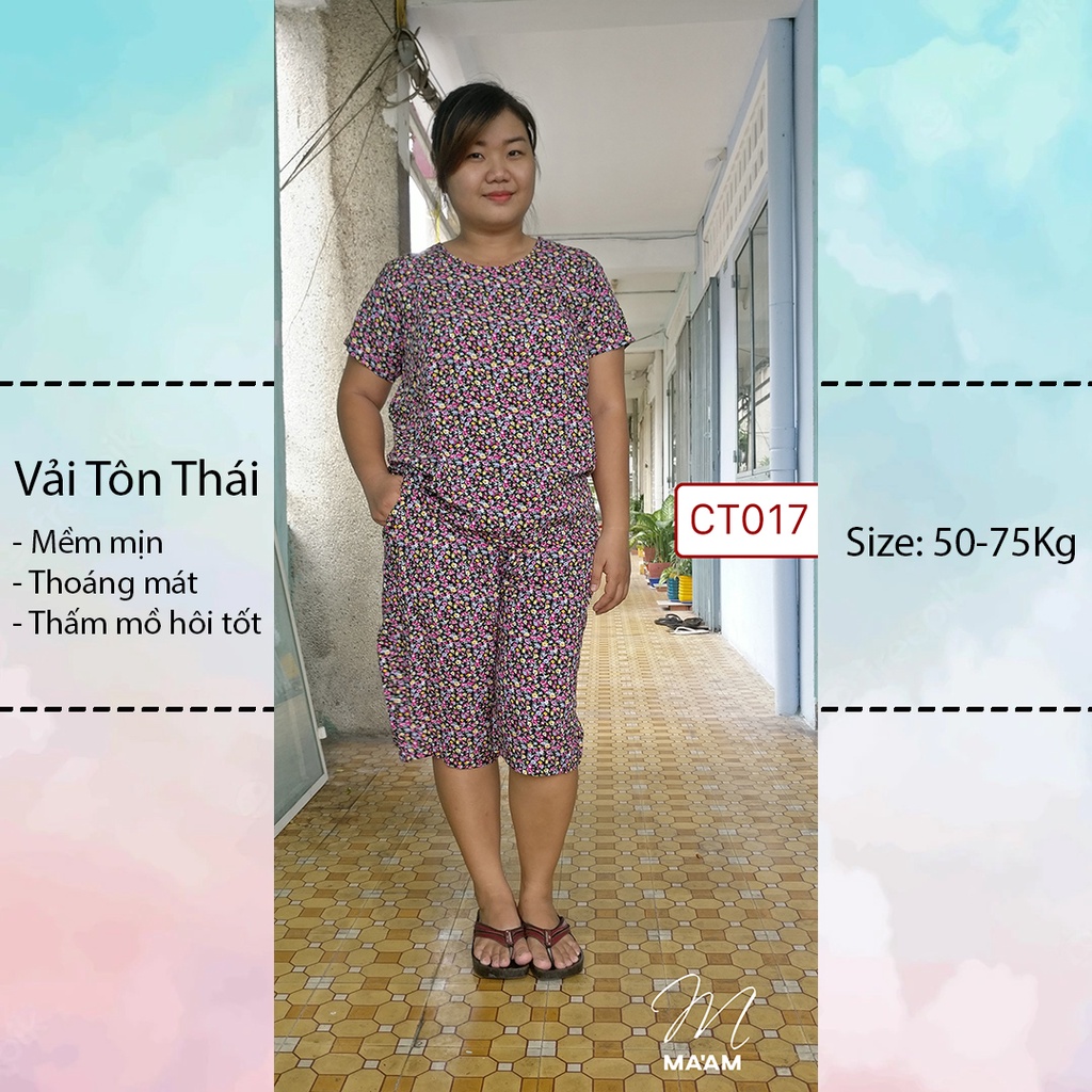 Đồ ngủ đồ mặc nhà size đại vải tôn thoáng mát, đồ ngủ bigsize từ 60 - 80kg mặc thoải mái