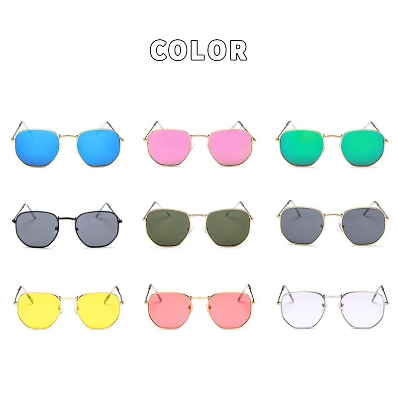 Kính mát gọng tròn bằng kim loại phong cách cổ điển thời trang cho nam và nữ