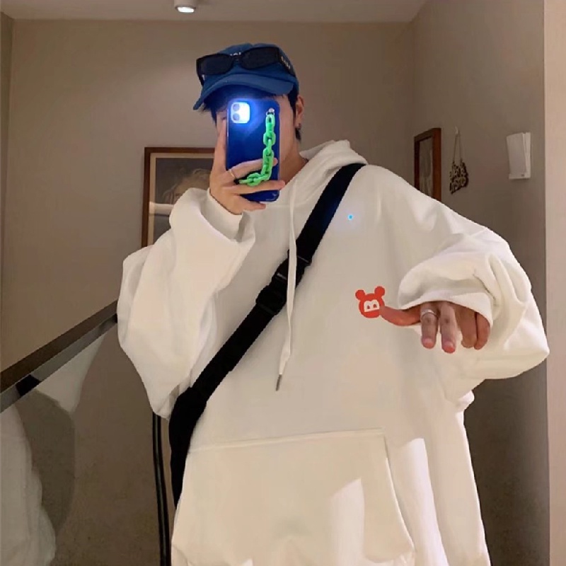 Áo hoodie Thể Thao Dáng Rộng In Chữ Phong Cách Hip Hop Đường Phố Mùa Đông Cho Nam Cỡ Lớn M-5XL